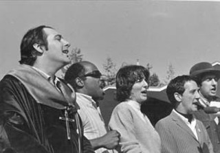 The Committee Rallies for Peace: John Brent (as faith healer Reverend Moly – Holy Moly – of Del Rio Texas), Mel Stewart, Taormina, Garry Goodrow, and Larry Hankin