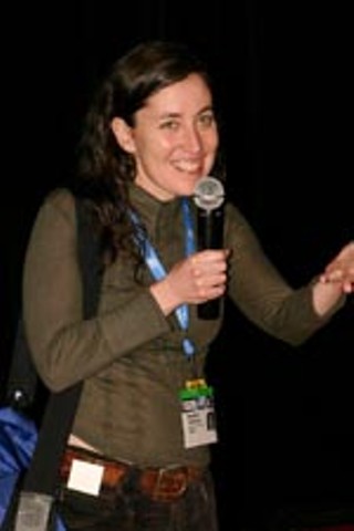 Heather Courtney takes questions after the March 10 regional premiere of her <i>Letters From the Other Side</i>.