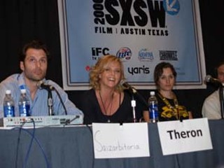 Producer Charlize Theron (center), who said of her film <i>East of Havana</i>, It's about penguins …, arrived in Austin with an entourage of 24 (!). Eat your heart out, HBO.