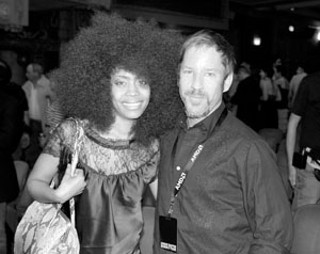 Local photographer/filmmaker Andrew Shapter (right) and the always elegant Erykah Badu at the afterparty for <i>Before the Music Dies</i>
