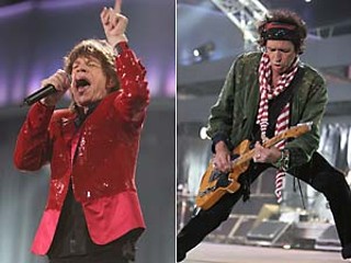 Glimmer Twins still: Jagger (l) and Richards
