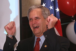 Victory: U.S Rep. Lloyd Doggett partied down Wednesday
night with other triumphant Dems at the Stephen F.
Austin hotel. Democrats fared well in both the Texas
House and Senate during the Nov. 7 election.