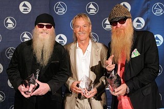 Gimme All Your Lovin’: (l-r) Dusty Hill, Frank Beard, and Billy Gibbons accept ZZ Top’s Recording Academy Honors award, Austin, November 2006.