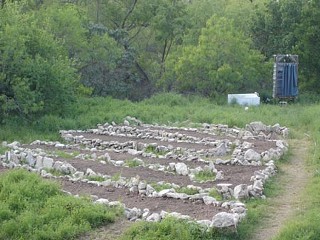 Among other beautifying efforts, Austin's Rhizome Collective used rocklike concrete scraps to line a sprawling raised-bed garden while cleaning up this former brownfield site in the Montopolis neighborhood.