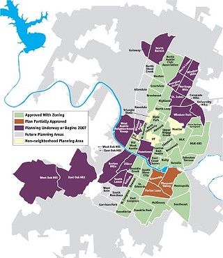 <b>Neighborhood Planning Areas:</b> Patchwork
Planning<br>
It’s 2007; do you know where your neighborhood’s
plan is? Guidance
for the city’s future development is being drafted in
about 50 discrete
chunks. Begun in 1996, the process should be completed
by 2010 –
although amendments are ongoing. Currently, planning is
in process for
five combined areas:<br>
<b>Central West Austin</b> (Windsor Road and West
Austin Neighborhood Group)
<b>North Burnet and Gateway</b>
<b>Oak Hill</b> (East and West)
<b>University Hills and Windsor Park</b>
<b>South Lamar Combined</b> (Barton Hills, Galindo,
South Lamar, and Zilker)
<p><b><a href=http://www.austinchronicle.com/
issues/dispatch/2007-06-15/Plan.jpg
target=blank>View a larger map here</a></b>