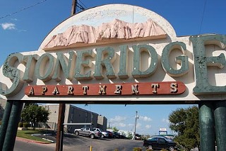 The Stoneridge Apartments on South Lamar, where 141 affordable older units are to be torn down and replaced by more expensive condominiums. A UT School of Law study says this complex is “indicative of a larger trend happening in the city and around the country.”