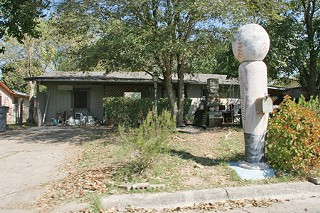 The house of Felix Rosales, 72, and his family on Club Terrace Drive in Southeast Austin, where an Austin Police Department raid ended in the shooting of Rosales and APD Detective Robert Benfer. Rosales reportedly played semiprofessional baseball many years ago, explaining the unusual mailbox.