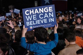 An Obama fan on Friday night