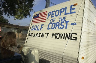 If you spotted a small, painted travel trailer cruising around last week amidst all the Democratic presidential debate hoopla, it was likely the KatrinaRitaVille Express, a decorated version of the Federal Emergency Management Agency trailers in which thousands of Gulf Coast survivors of hurricanes Katrina and Rita live. Survivor advocates with a coalition of several organizations have been sending the 32-foot-by-8-foot vehicle around the country off and on since last August to remind people of the living conditions of many of those who lost their homes in the 2005 megastorms.             <i>– Cheryl Smith</i>