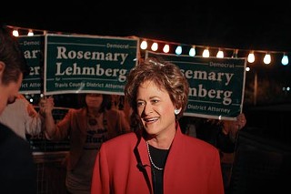 D.A. candidate Rosemary Lehmberg 
enters a primary run-off in the lead.