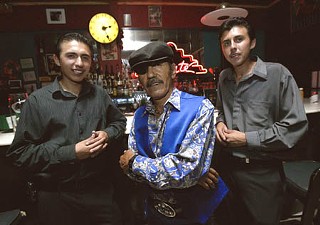 Esteban “Steve” Jordan (center) at Saluté in San Antonio, summer 2008, with sons Ricardo (left) and Steve III