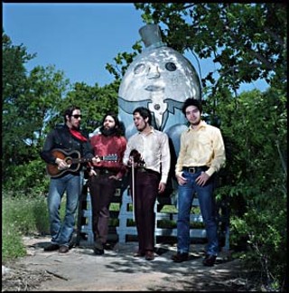 A band, together: (l-r) Dante Schwebel, with Abraham, Rene, and Jaime Villanueva
