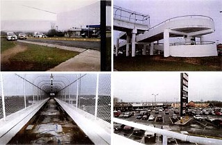 Views from the scene of a chase – of Purple Sage Drive, the pedestrian footbridge across Ed Bluestein Boulevard, and the Springdale Shopping Center, taken by Austin police on March 14, 2007