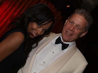 Attorney Mark Mueller and the gorgeous Brooke Christopher celebrate
Stephen's birthday party at Pangaea