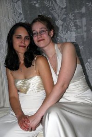 Happy young marrieds (just don't tell the Mormons) Jessica and Amy