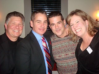 Moët Hennessy's Ed Kukol, renowned artist Graydon Parrish, Texas Advocacy Project's Heath Riddles, and ASA Development Director Marilyn Willson at ASA's last Red Ribbon Dinner of 2008 at Zoot