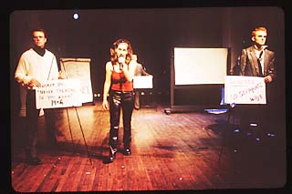 (l-r) Gavin Mundy, Lana Lesley, Jason Liebrecht in Rude Mechanicals' <i>Lipstick Traces</i>