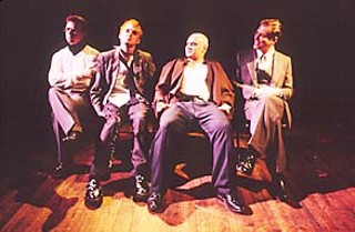 (l-r) Gavin Mundy, Jason Liebrecht, Michael Mergen, and Robert Pierson in Rude Mechanicals' <i>Lipstick Traces</i>