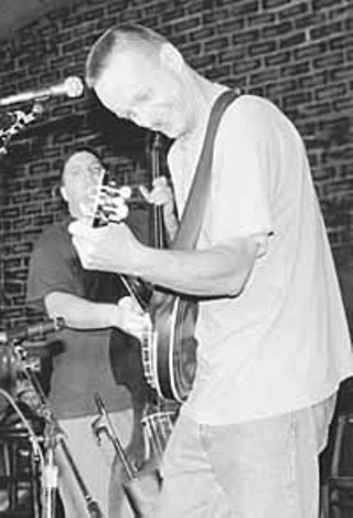 Mark and Danny at the Austin Acoustic Music Festival, 1997