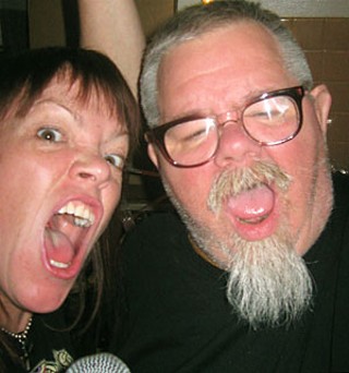 Dottie Farrell and Gary Floyd
at rehearsal before
the Dicks big set at
the Austin Music Awards