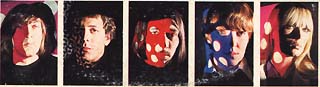 l-r: Sterling Morrison, Lou Reed, John Cale, Maureen Tucker, and Nico. Photos from the first Velvet underground album.