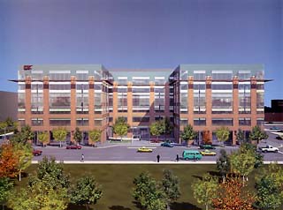 This Computer Sciences Corp. rendering by Page Southerland Page is one of a trio of CSC buildings that will suround the new City Hall.