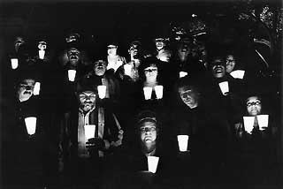 Texas correctional officers in front of the Governor's Mansion for the 2000 vigil in honor of Daniel Nagle