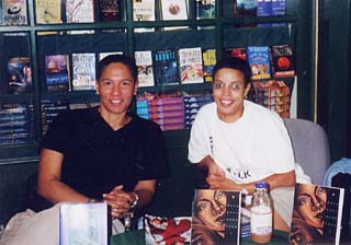 Bridgforth and RedBone Press publisher Lisa Moore at Brentano's Bookstore in Cleveland in June