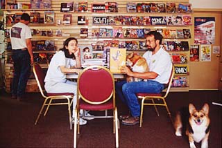 We don't want to censor what any adult can see, says Cecilia Bonvillain,  manager of Dragon's Lair Comics and Fantasy, with store owner David Wheeler.