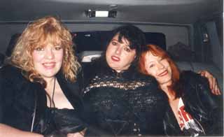 In the limo at SXSW '93: l-r Margaret, Candye Kane, Pamela Des Barres