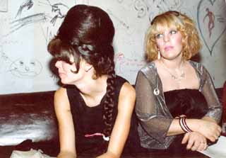 Sitting with Cindy Wilson of the B-52's backstage at the Armadillo