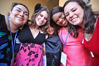 Some of Galveston's Ball High Hurricane Storytellers (l-r): Jovanna Torres, Jennifer Willcut, Maria Betancourt, Melnikia Smith, and Natalie Martin
