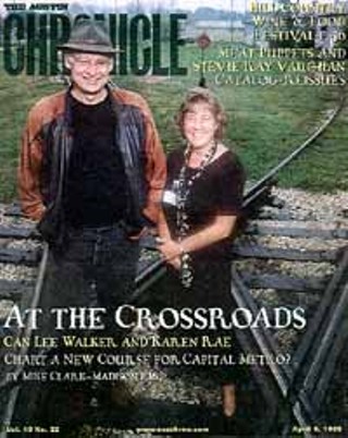 April 9,1999: After Karen Rae had been in Austin for six months, we figured she was ready to stand in the rain with a really tall guy. This was when Cap Met kicked off its AIM process to see if Austin really wanted Cap Met to pursue light rail. You know the answer.