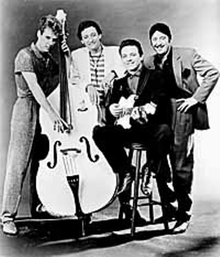 The Fabulous Thunderbirds (l-r): Preston Hubbard, Fran Christina, Jimmie Vaughan, and Kim Wilson