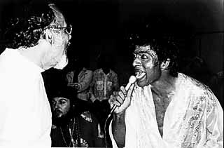 Little Richard hollers at Wexler. Dr. John looks on.