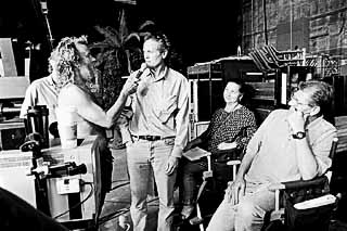 Tom Hanks, Bill Broyles, and Robert Zemeckis on location in Fiji<br>(photo courtesy Bill Broyles)