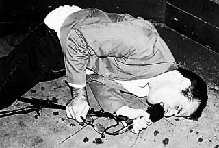 Charlie Burton leaves it on the floor of the Saxon Pub.