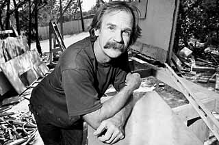 Stone carver Aaron Atchley says Accion Texas saved his butt.