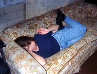 Amy Smith on the crying couch