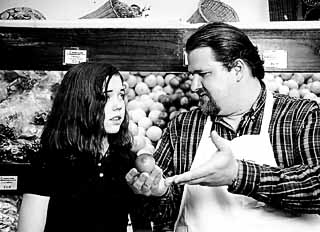 Lowell Bartholomee (r) and Cassie Fitzgerald in <i>Fruits and Vegetables</i>