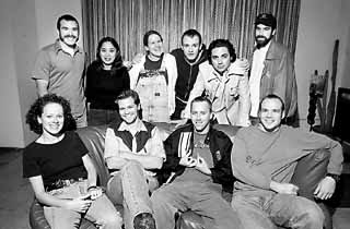 Front row (l-r): Tamara Klindt, Geoff Marslett, Bob Ray, Nathan Zellner. Back row: Zack Phillips, Anne del Castillo, Kat Candler, David Zellner, Gonzalo González, Wyatt Phillips.