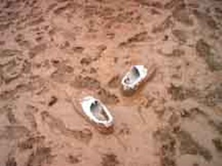 Shoes were left abandoned in the mud during ACL Fest 2009.
