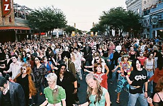 Alamo Drafthouse's Thrill the World dancers shamble down Sixth Street