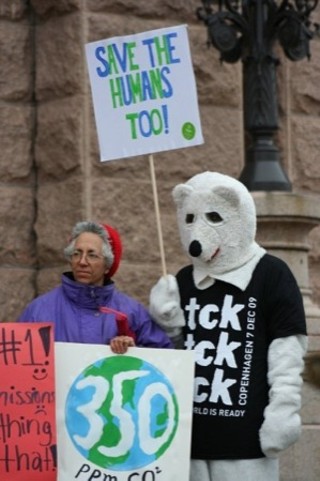 Ralliers gathered at the Capitol Dec. 12 in support of climate action.