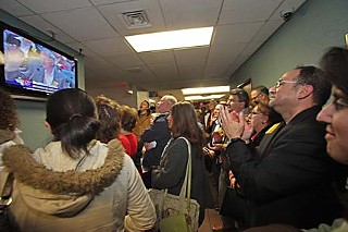 An overflow crowd at last week’s Central Health board meeting forced abortion foes to watch testimony on a monitor outside the room where board members voted to renew contracts with abortion providers.