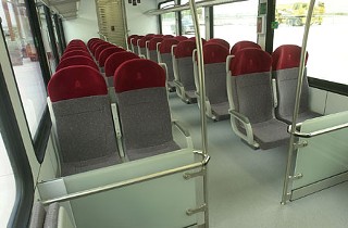 MetroRail seats remain empty.