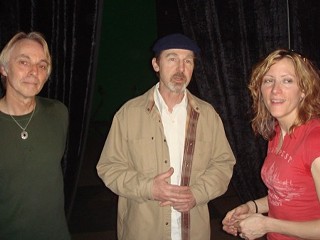 A. Whitney Brown (middle) with Atlanta singer/songwriter Michelle Malone and her guitar player Phil Skipper