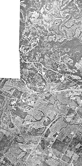 Then, and Now
<br>
Look how much of the rest of this area has been built out in the past 16 years. Three major roads pushed the development (from top): Southwest Parkway, U.S. 290, and MoPac South.