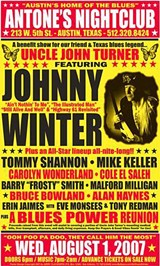 Best Concert Poster: Johnny Winter, Aug. 1, Antone’s, Jerry Clayworth