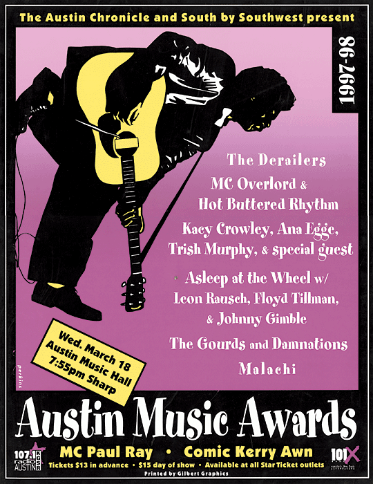 Austin Music Awards 1997-1998 Poster